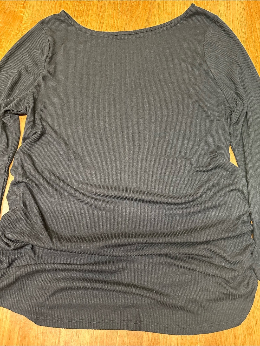Motherhood Maternity Black Long Sleeve Ribbed Maternity Tee